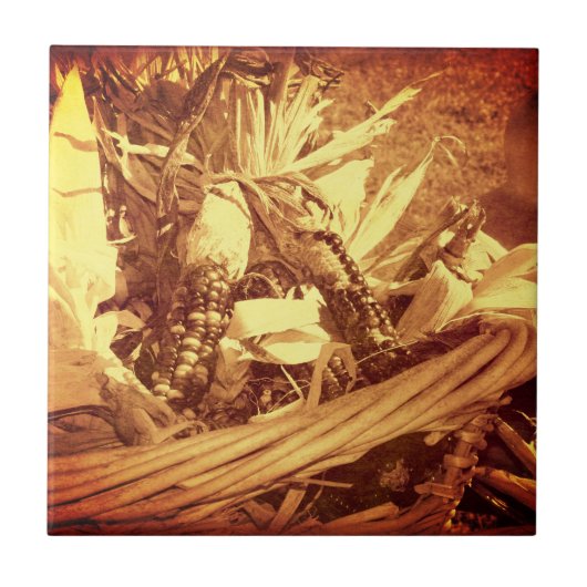 Indische corn met  blik tegeltje (Voorkant)