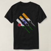 Indische cricket vlag voor cricketspeler Cr T-shirt (Design voorkant)