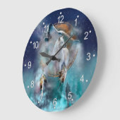 Indische dreamcatcher en etnische stammenwolf grote klok (Hoek)