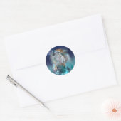 Indische dreamcatcher en etnische stammenwolf ronde sticker (Envelop)