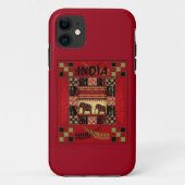 Indische etnische patchwork-olifanten Case-Mate iPhone case (Achterkant)