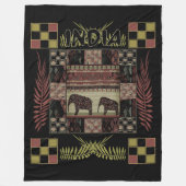 Indische etnische patchwork-olifanten fleece deken (Voorkant)