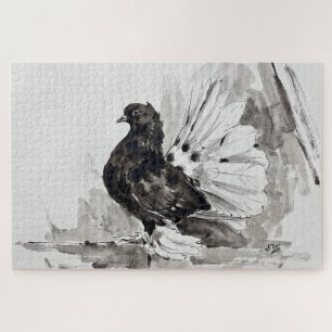 Indische Fantail Duif Eyeliner Hen Legpuzzel