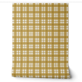 Indische Gingham - Honing Okergel Behang