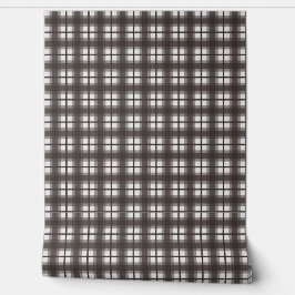 Indische Gingham - Kalmerend Donkerbruin Behang