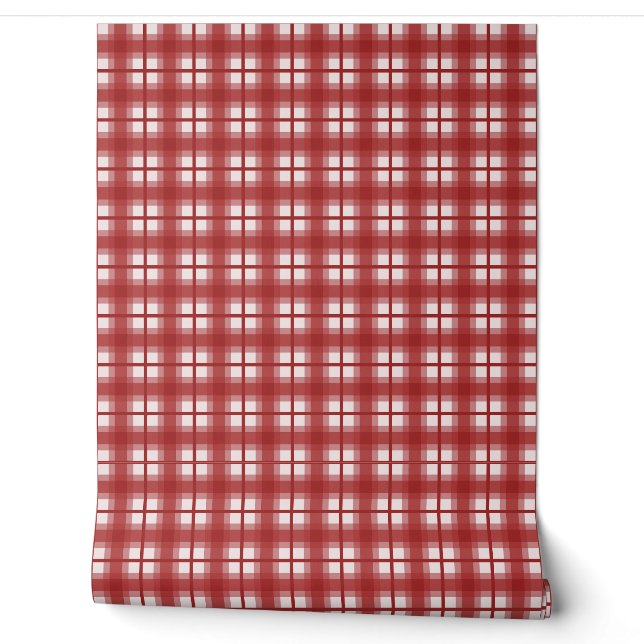 Indische Gingham - Mexicaans Rood Behang (Afrollen)