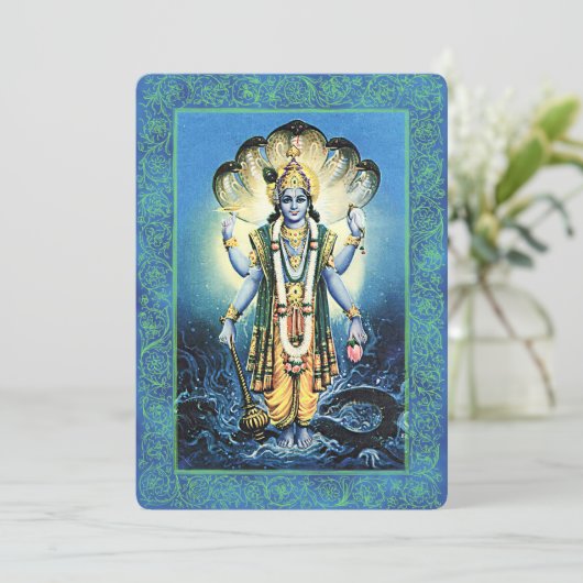 Indische goden/Vishnu - Uitnodiging Kaart (Staand voorkant)