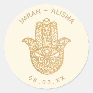 Indische goudhamsa Henna Enveloppe Seal Ronde Sticker