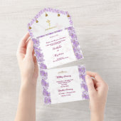 Indische Hindoe Ganesha levendig aquarel All In One Uitnodiging (Afscheurbaar)