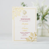 Indische hindu bruiloft Ganesha-uitnodiging Kaart (Staand voorkant)