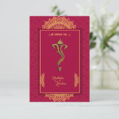 Indische hindu bruiloft Ganesha-uitnodiging Kaart (Staand voorkant)