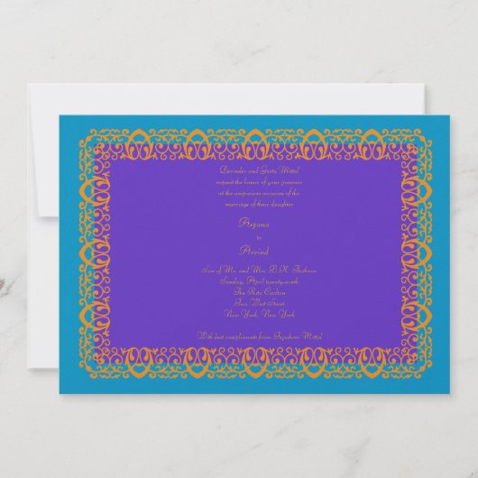 Indische hindu Muslim Weddubg Invitation Mehndi Kaart (Voorkant)