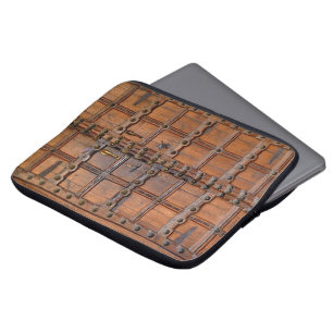 Indische houten deur laptop sleeve