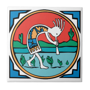 Indische inheemse Kokopelli Tegeltje