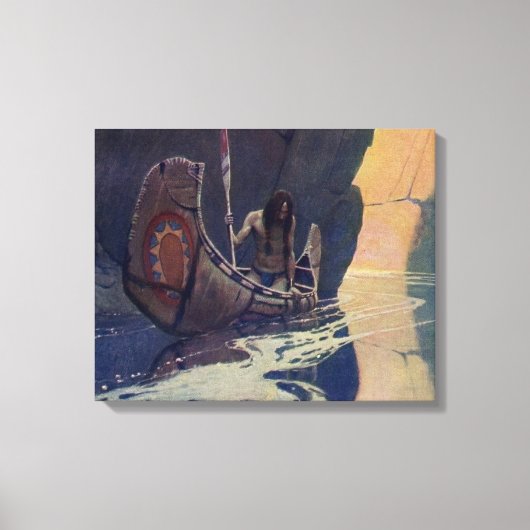 Indische Kano Paddling Sun Classic Canvas Afdruk (Voorkant)