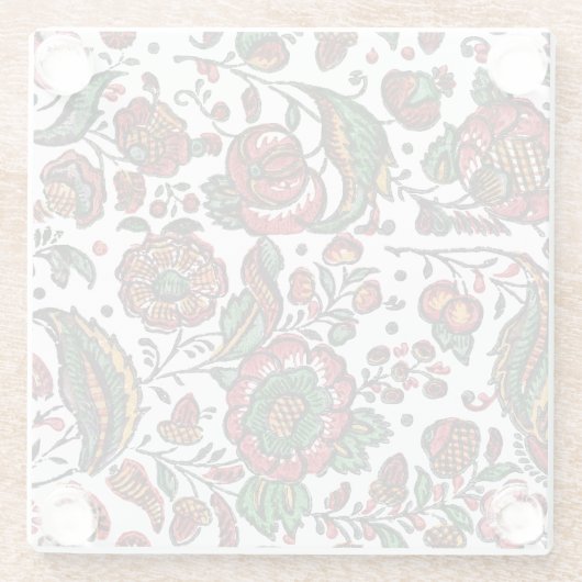  Indische katoenen Chintz stof Glazen Onderzetter (Achterkant)