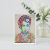 Indische Maharajah uit 1900, originele kunst Briefkaart (Staand voorkant)