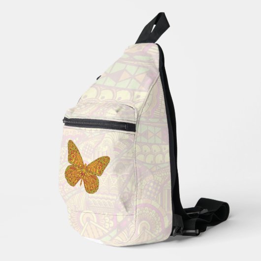 Indische Monarchvlinder Sling Bag (Rechterhoek)