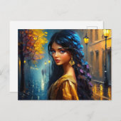 Indische motieven, digitale moderne, kleurvolle briefkaart (Voorkant / Achterkant)