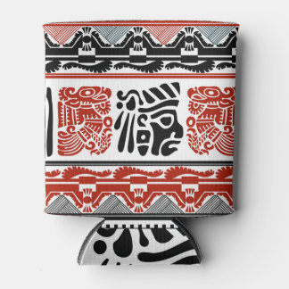 Indische motieven, zwart rood, naadloos patroon. blikjeskoeler