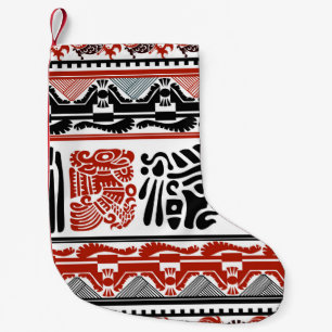 Indische motieven, zwart rood, naadloos patroon. kleine kerstsok