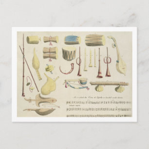 Indische muziekinstrumenten, bord 23 uit Orienta Briefkaart