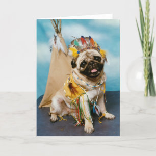 Indische Native American Pug Dog Kaart