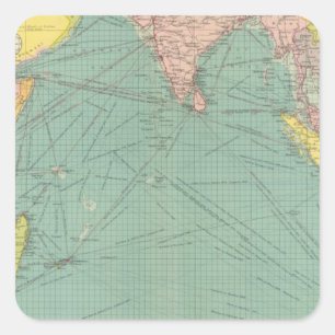 Indische Oceaan 3 Vierkante Sticker