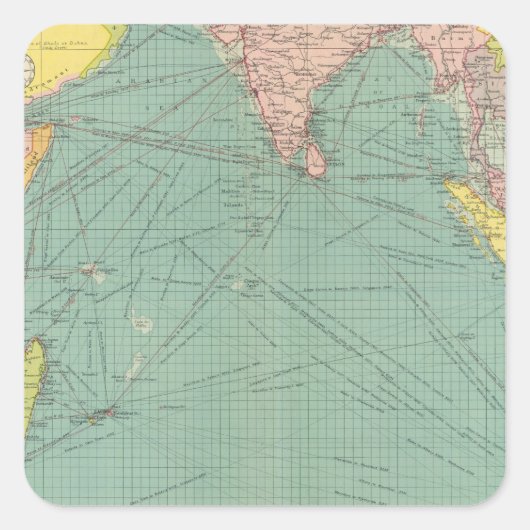 Indische Oceaan 3 Vierkante Sticker (Voorkant)