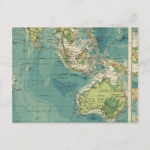 Indische oceaankabels, draadloze stations briefkaart