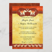 Indische of Afrikaanse witte olifanten bruiloft Kaart (Voorkant / Achterkant)