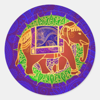 Indische olifant Envelope Seal Ronde Sticker