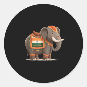 Indische olifant kostuum voor olifanten en dieren ronde sticker