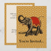 Indische olifant met rode doek kaart (Voorkant / Achterkant)