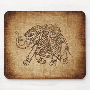 Indische olifant op Burlap Muismat