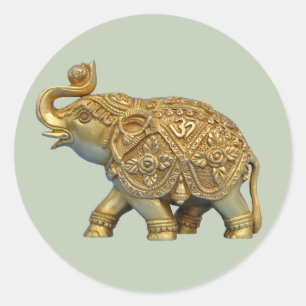 Indische olifant-sticker ronde sticker