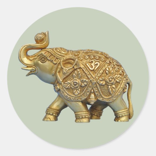 Indische olifant-sticker ronde sticker (Voorkant)