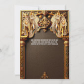 Indische olifanten bloemengoud luxe vrijgezellenfe kaart (Achterkant)