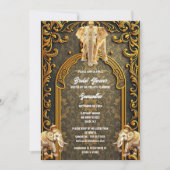Indische olifanten groen goud luxe vrijgezellenfee kaart (Voorkant)