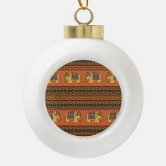 Indische olifanten, Sinaasappel Traditional Seamle Keramische Bal Ornament