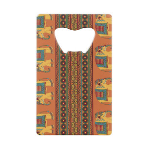 Indische olifanten, Sinaasappel Traditional Seamle Kredietkaart Flessenopener