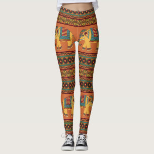Indische olifanten, Sinaasappel Traditional Seamle Leggings