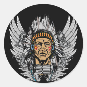 Indische opperbevelvoeringen ronde sticker