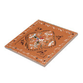 Indische Oranje Floral Tile Tegeltje (Zijkant)