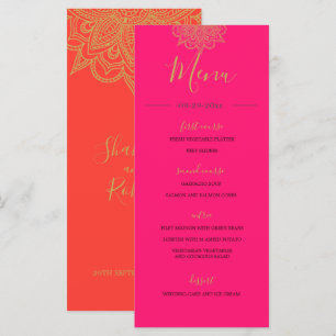 Indische Oranje gouden kleuren met roze kleuren Menu