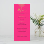 Indische Oranje roze goudkleurige kleurenkleuren Menu (Staand voorkant)