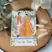 Indische Pakistaanse gouden bruiloft redt de datum Save The Date