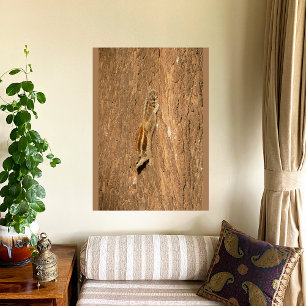 Indische palmvierkant op een boomstam perfect poster