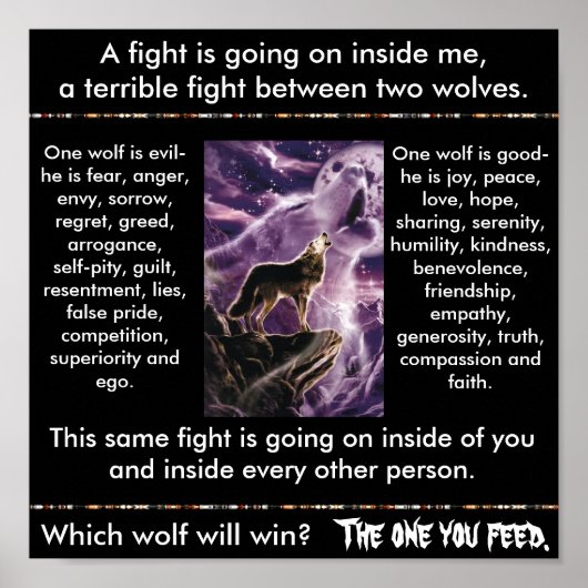 Indische parabel: Twee wolven Poster (Voorkant)