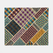 Indische patchwork: geweven canvas imitatie. fleece deken (Voorkant (Horizontaal))